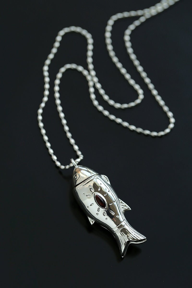 Fat Fish Box Long Necklace - floysun