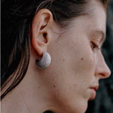 “Fat Moon” Matte Crescent Stud Earrings - floysun