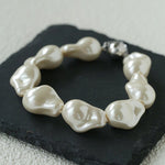 Faux Baroque Pearl Beaded Bracelet - Magnetic - Clasp Bracelet - floysun