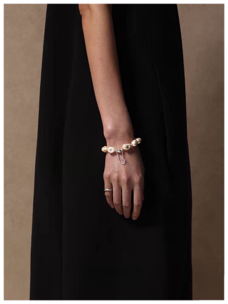 Faux Baroque Pearl Beaded Bracelet - Magnetic - Clasp Bracelet - floysun
