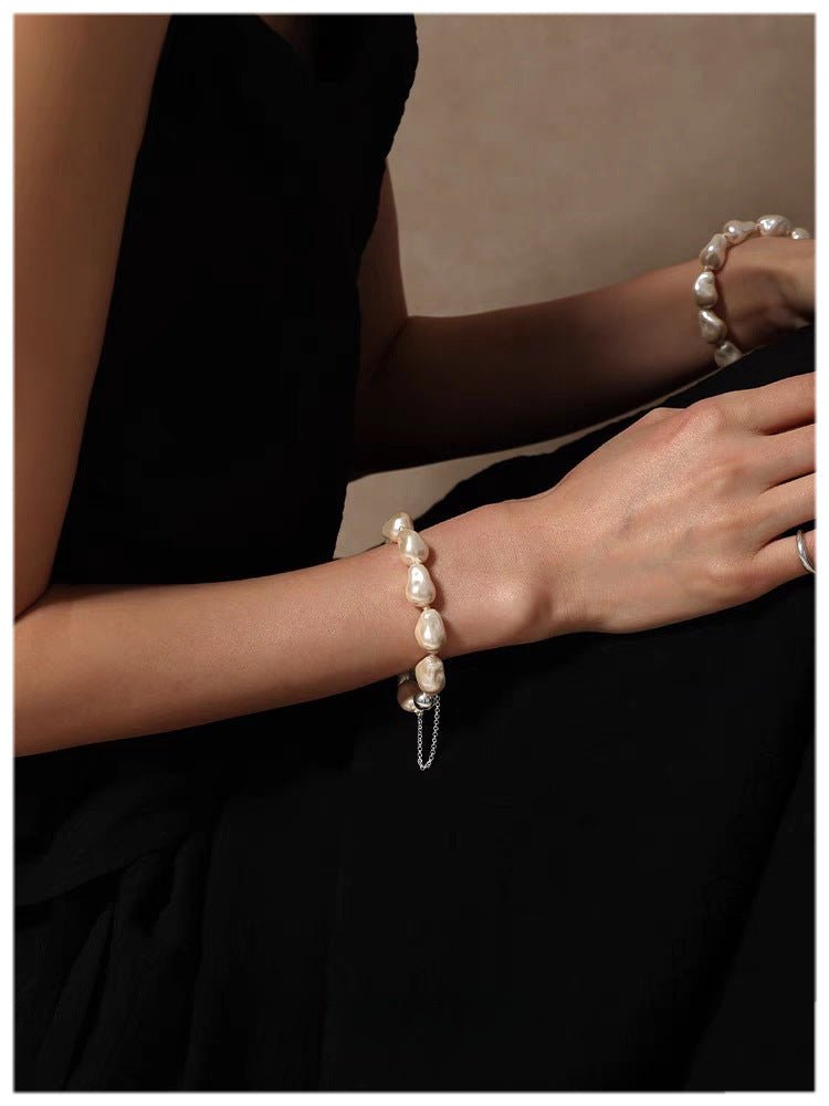 Faux Baroque Pearl Beaded Bracelet - Magnetic - Clasp Bracelet - floysun
