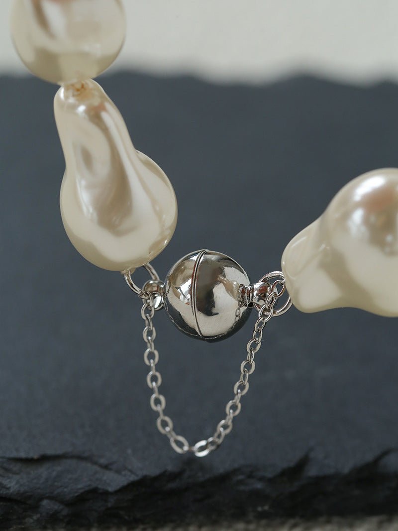 Faux Baroque Pearl Beaded Bracelet - Magnetic - Clasp Bracelet - floysun