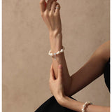Faux Baroque Pearl Beaded Bracelet - Magnetic - Clasp Bracelet - floysun