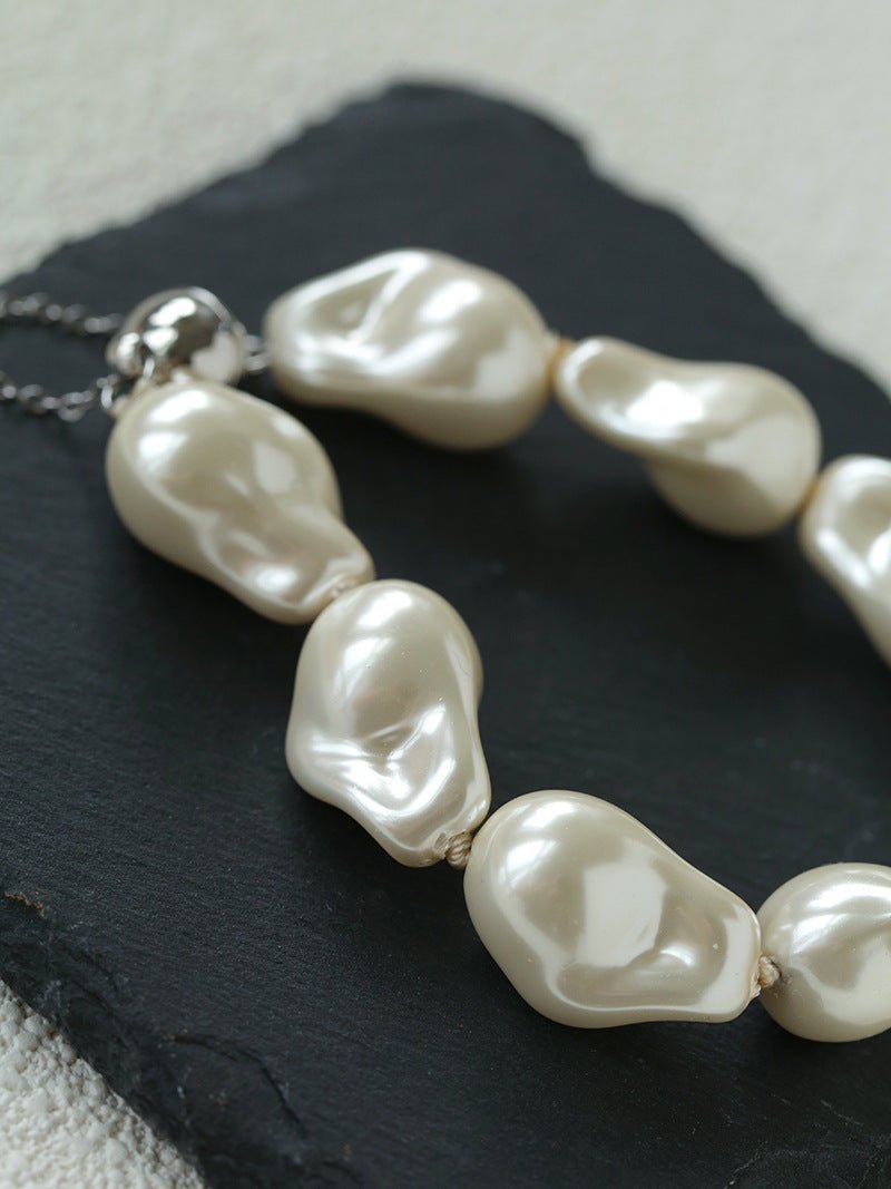 Faux Baroque Pearl Beaded Bracelet - Magnetic - Clasp Bracelet - floysun