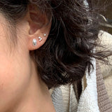 Minimal Bubble Cubic Zirconia Stud Earrings