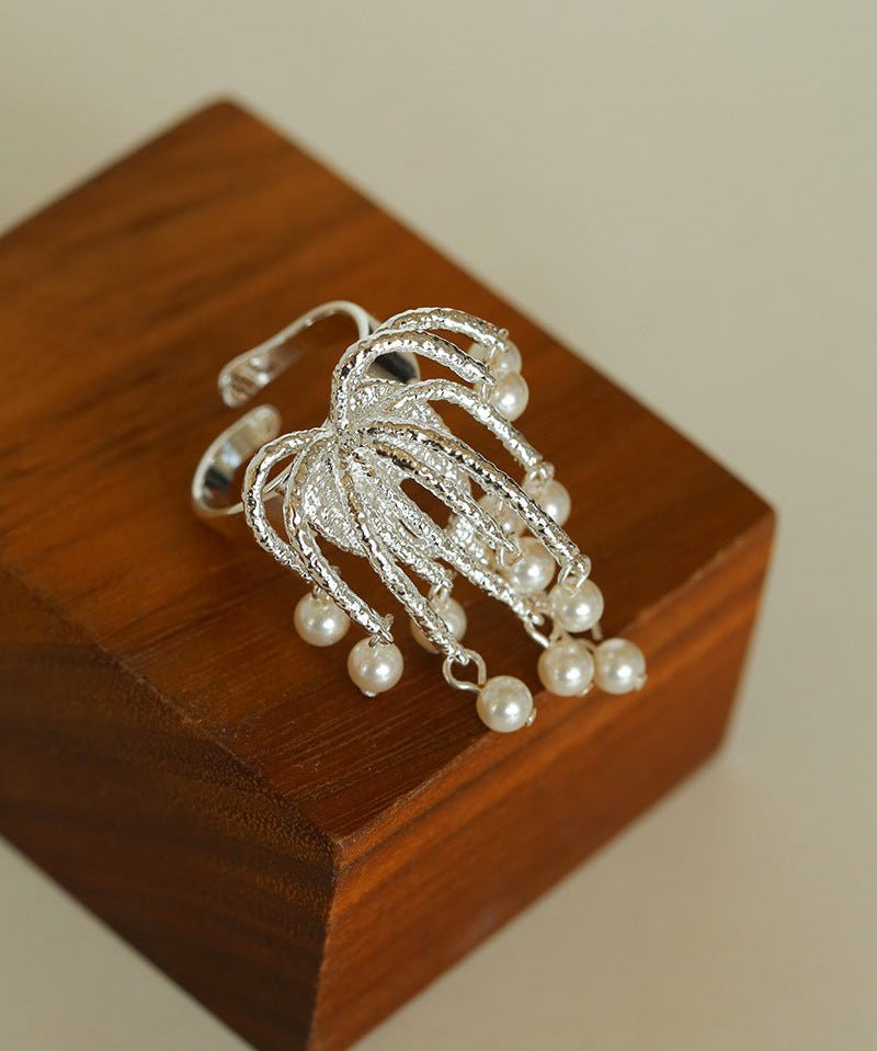 Firework Blossom Pearl Red Agate Rings - floysun