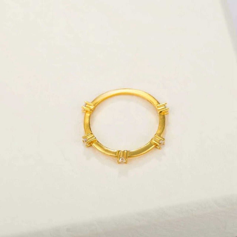 Five Stone Sterling Silver Ring - floysun