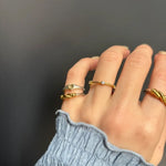 Five Stone Sterling Silver Ring - floysun