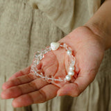 Floating Light White Crystal Shell & Freshwater Pearl Bracelet - floysun