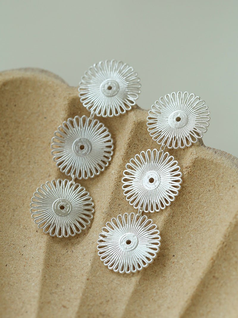Flora Solaris Whisper Earrings – Triple Bloom Edition - floysun