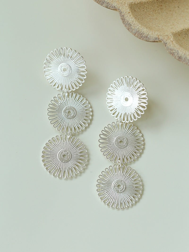 Flora Solaris Whisper Earrings – Triple Bloom Edition - floysun