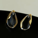 Flowing Glacier White Crystal Stud Earrings - floysun