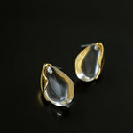 Flowing Glacier White Crystal Stud Earrings - floysun