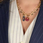 Flowing Wavy Lines U-Shaped Metal Layering Necklace - floysun
