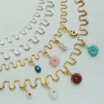 Flowing Wavy Lines U-Shaped Metal Layering Necklace - floysun