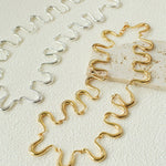 Flowing Wavy Lines U-Shaped Metal Layering Necklace - floysun