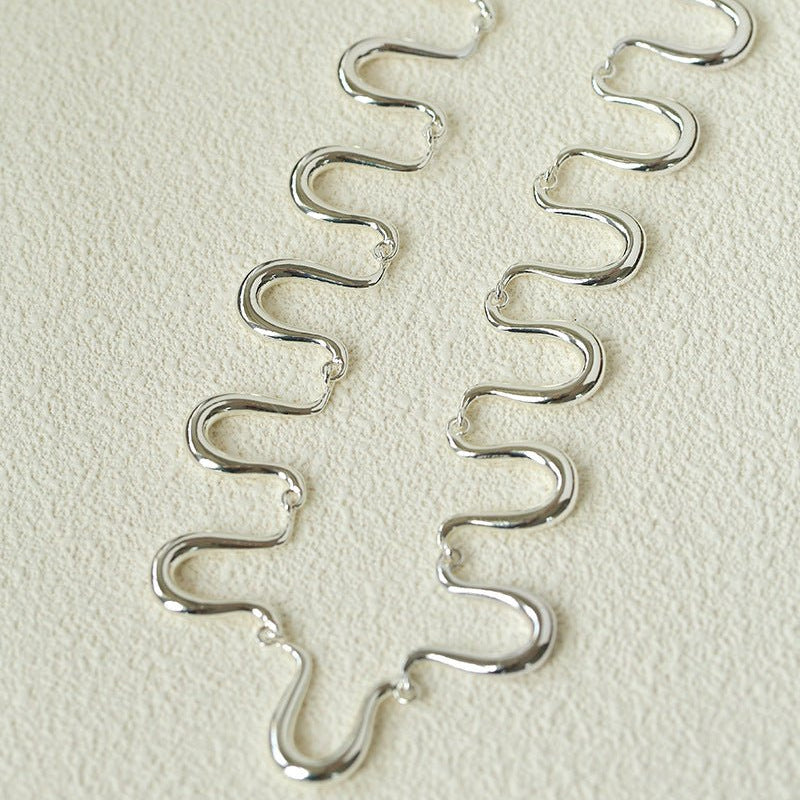 Flowing Wavy Lines U-Shaped Metal Layering Necklace - floysun