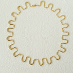 Flowing Wavy Lines U-Shaped Metal Layering Necklace - floysun