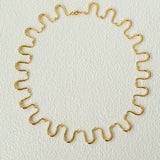 Flowing Wavy Lines U-Shaped Metal Layering Necklace - floysun