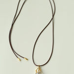 Flowing White Crystal Necklace Adjustable Wax Cord Design - floysun