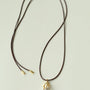 Flowing White Crystal Necklace Adjustable Wax Cord Design - floysun
