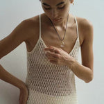 Flowing White Crystal Necklace Adjustable Wax Cord Design - floysun