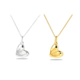 Fluid Asymmetrical Heart Necklace - Sculptural 925 Sterling Silver Statement Pendant - floysun