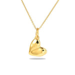 Fluid Asymmetrical Heart Necklace - Sculptural 925 Sterling Silver Statement Pendant - floysun