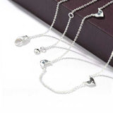 Fluid Asymmetrical Heart Necklace - Sculptural 925 Sterling Silver Statement Pendant - floysun