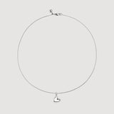 Fluid Asymmetrical Heart Necklace - Sculptural 925 Sterling Silver Statement Pendant - floysun