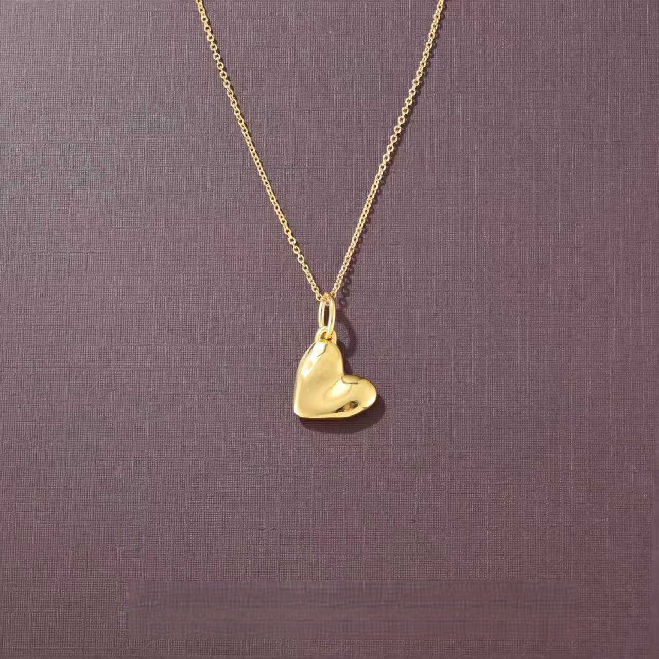 Fluid Asymmetrical Heart Necklace - Sculptural 925 Sterling Silver Statement Pendant - floysun