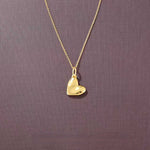Fluid Asymmetrical Heart Necklace - Sculptural 925 Sterling Silver Statement Pendant - floysun