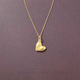Fluid Asymmetrical Heart Necklace - Sculptural 925 Sterling Silver Statement Pendant - floysun