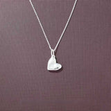 Fluid Asymmetrical Heart Necklace - Sculptural 925 Sterling Silver Statement Pendant - floysun