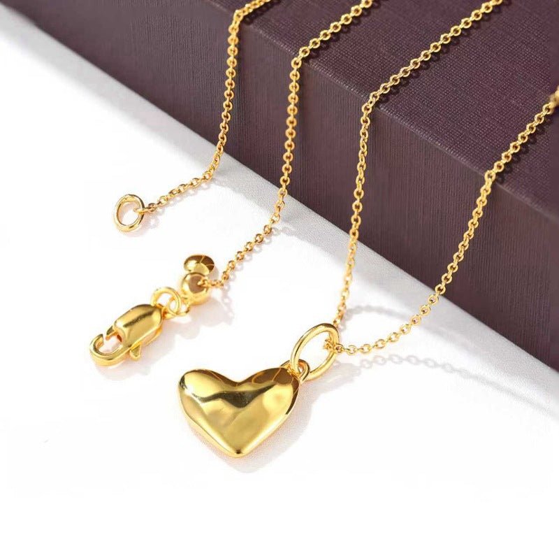 Fluid Asymmetrical Heart Necklace - Sculptural 925 Sterling Silver Statement Pendant - floysun