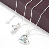 Fluid Asymmetrical Heart Necklace - Sculptural 925 Sterling Silver Statement Pendant - floysun