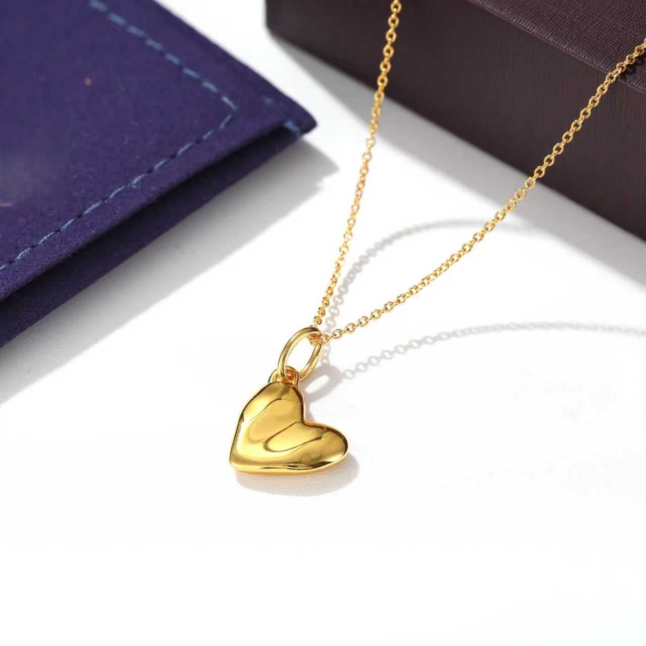 Fluid Asymmetrical Heart Necklace - Sculptural 925 Sterling Silver Statement Pendant - floysun