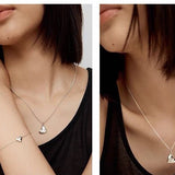Fluid Asymmetrical Heart Necklace - Sculptural 925 Sterling Silver Statement Pendant - floysun