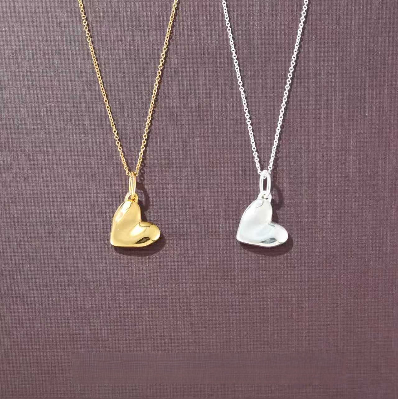 Fluid Asymmetrical Heart Necklace - Sculptural 925 Sterling Silver Statement Pendant - floysun