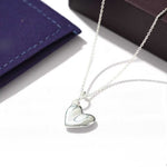 Fluid Asymmetrical Heart Necklace - Sculptural 925 Sterling Silver Statement Pendant - floysun