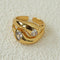 Fluid Teardrop Cubic Zirconia Open Ring - floysun