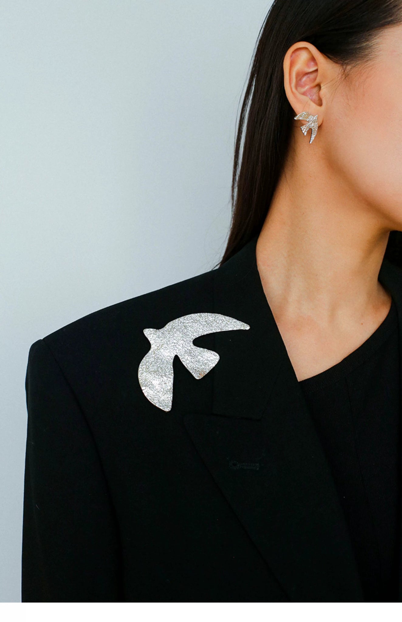 Flying Dove of Peace Brooch Handcrafted Vintage Texture - floysun
