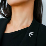 Flying Dove of Peace Brooch Handcrafted Vintage Texture - floysun