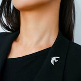 Flying Dove of Peace Brooch Handcrafted Vintage Texture - floysun