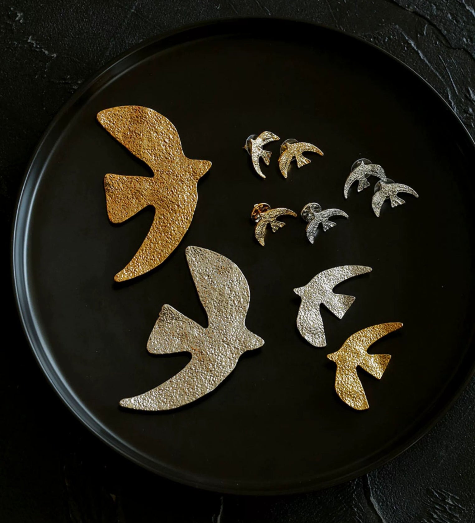 Flying Dove of Peace Brooch Handcrafted Vintage Texture - floysun