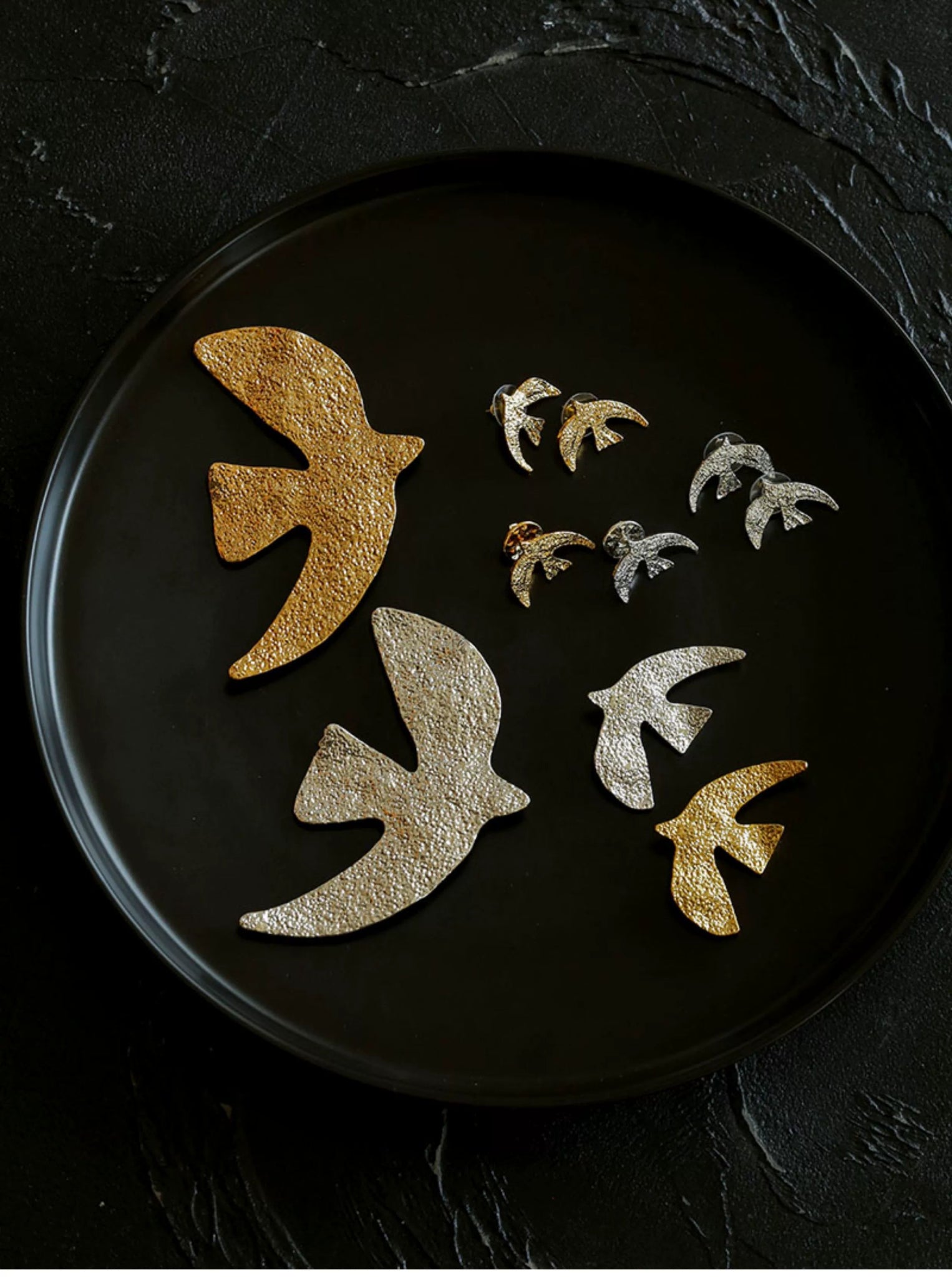 Flying Dove of Peace Brooch Handcrafted Vintage Texture - floysun
