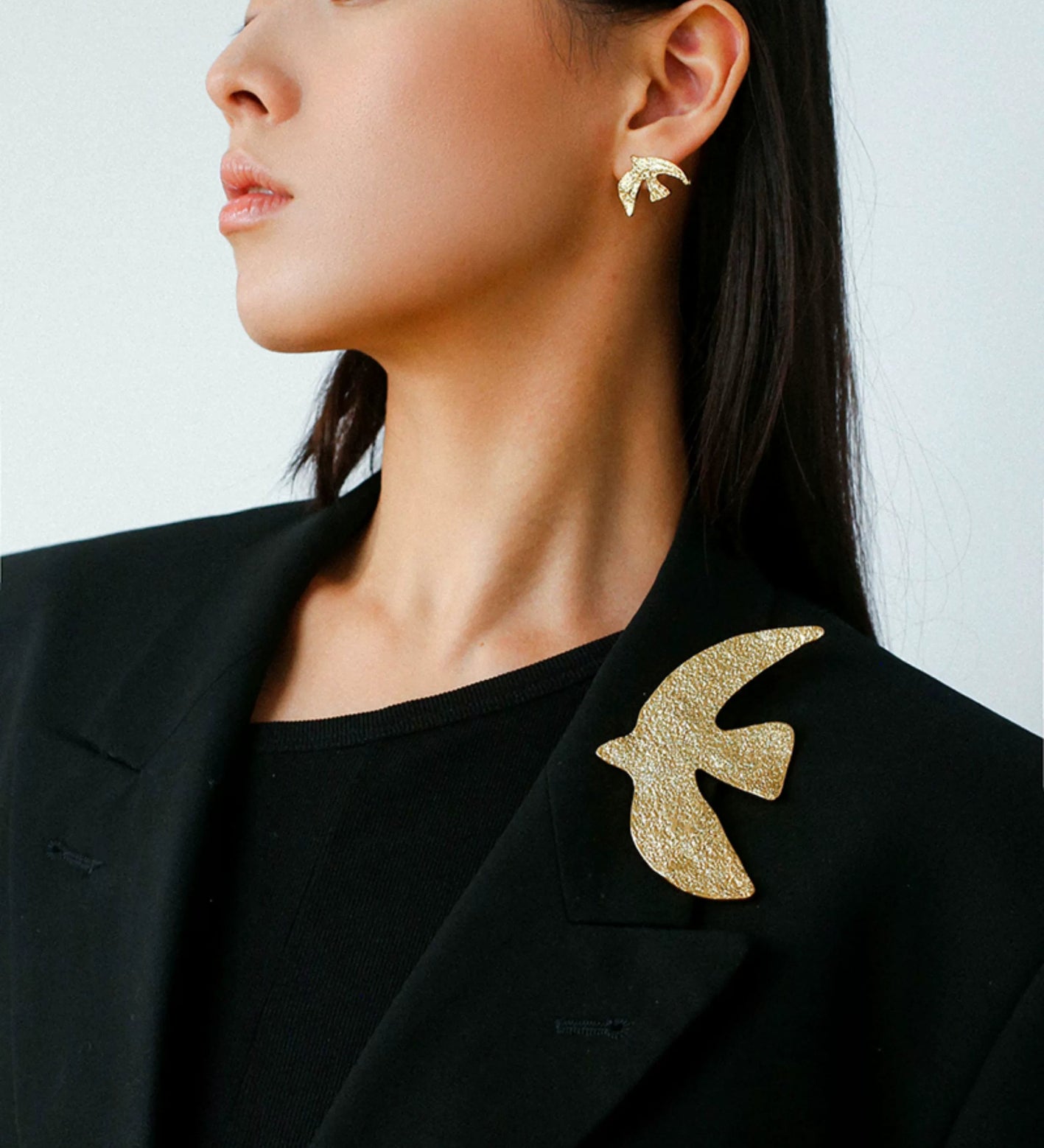 Flying Dove of Peace Earrings Handcrafted Vintage Texture - floysun