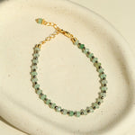Forest Dew Bracelet | Green Strawberry Quartz & Pyrite Accents - floysun