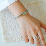 Forest Dew Bracelet | Green Strawberry Quartz & Pyrite Accents - floysun