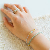 Forest Dew Bracelet | Green Strawberry Quartz & Pyrite Accents - floysun